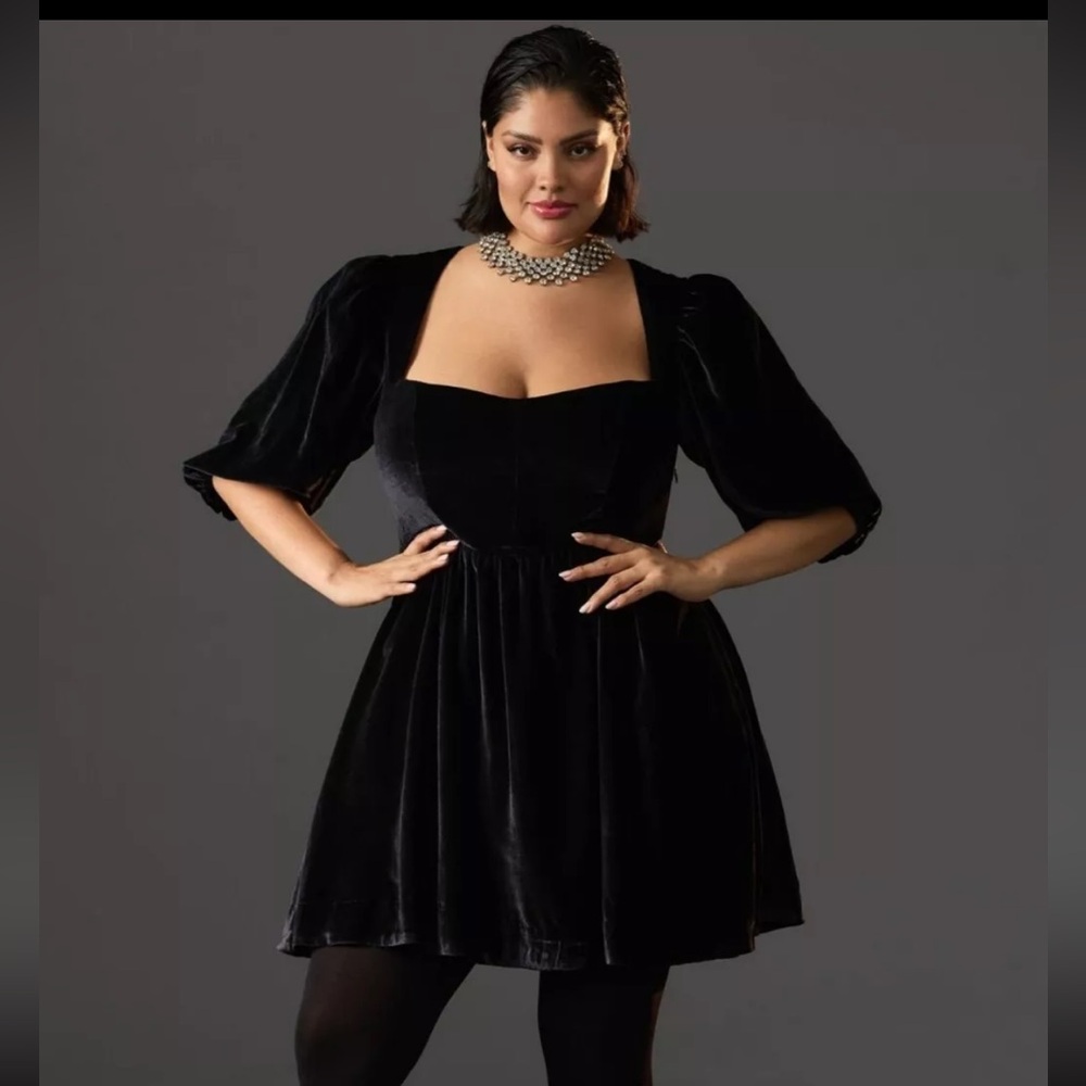 MAEVE SWEETHEART VELVET MINI DRESS